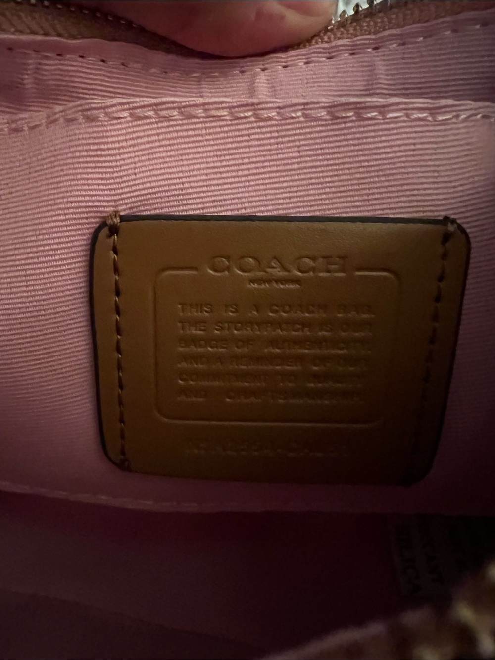 Coach Pink Signature Mini Shoulder Bag with Gold Hardware - Picture 3 of 3